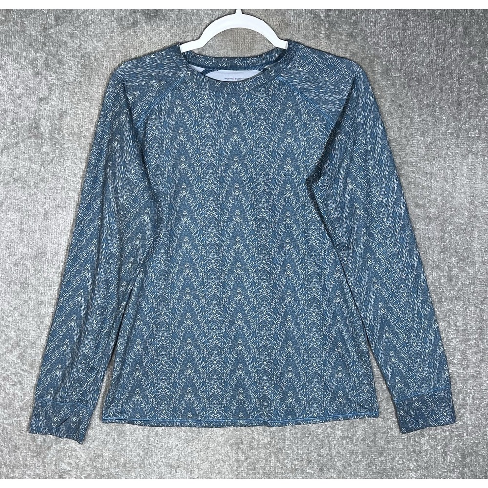 Cuddl Duds Warm Essentials Top Womens Size Large Teal Blue Stretch Thumbholes